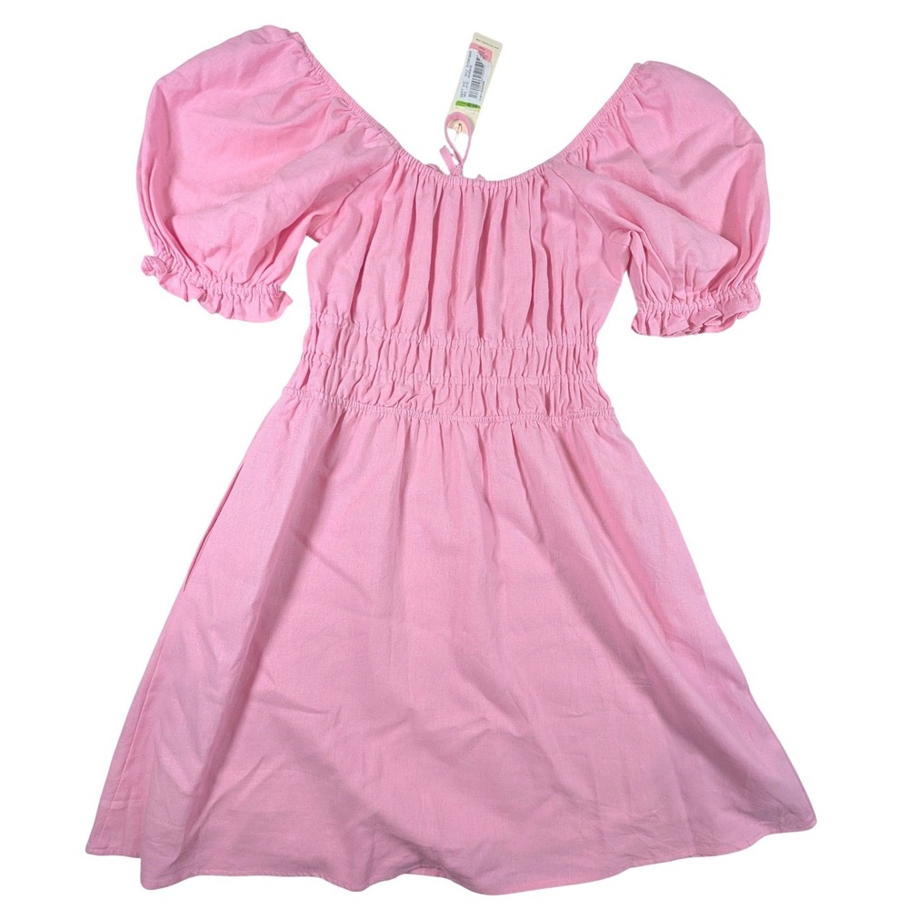 Copper Key Pink Linen & GB Girls Red Embroidered Tiered Dress Bundle of 2 Small - Picture 4 of 15